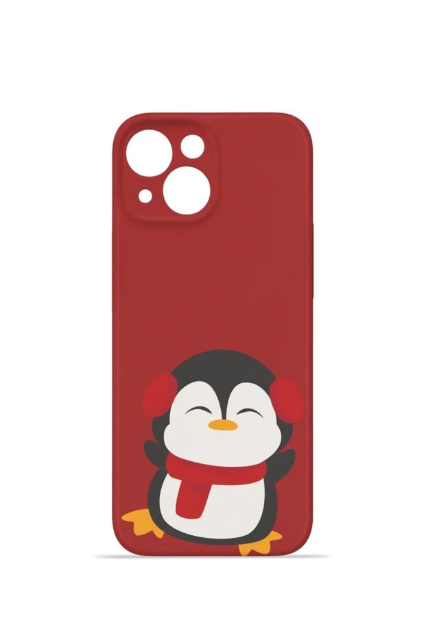 iPhone 15 Vorian Mika Camera Protective Case, Red Penguin.