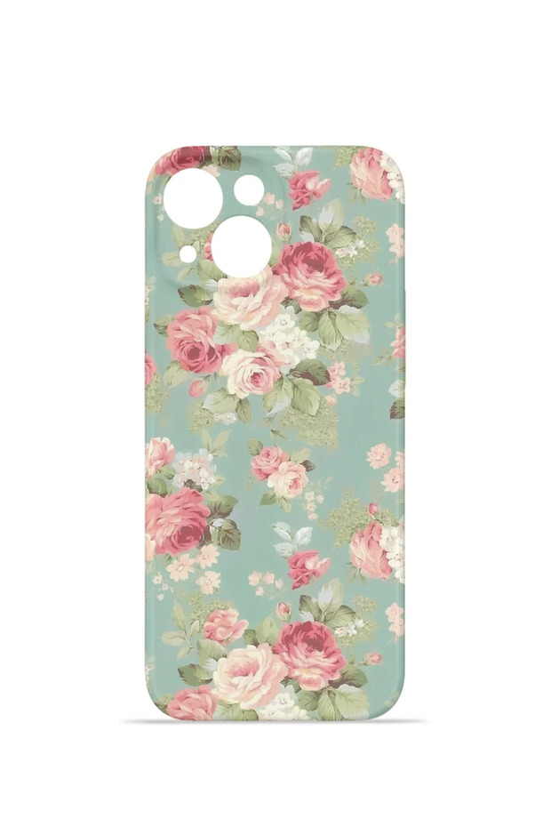 iPhone 14 Plus Vorian Camera Protective Case, Mint Pink Rose.