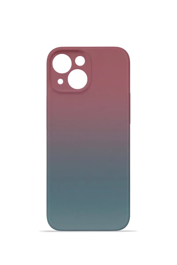 iPhone 13 Vorian Mika Camera Protective Case, Turquoise to Plum Gradient.