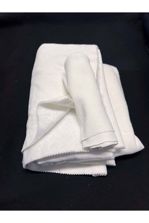 Ribbed, Brushed 3-Thread Fabric, Piece 85X190 cm - Ecru.