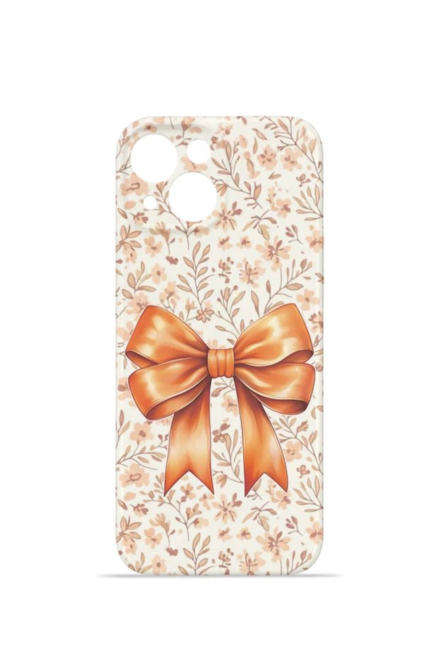iPhone 14 Plus Vorian Camera Protective Case with Autumn Floral Bow Design.