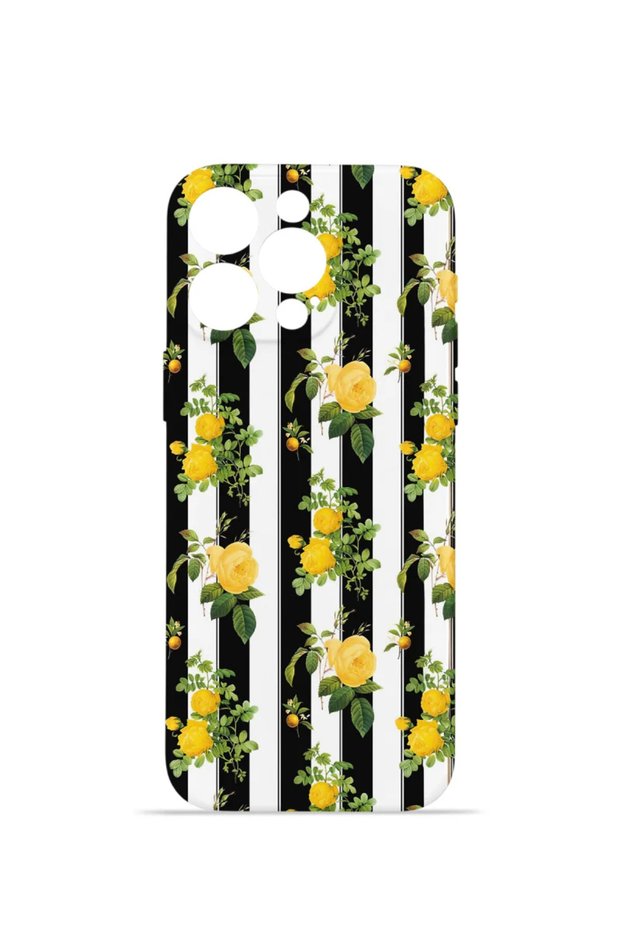 iPhone 15 Pro Vorian Camera Protective Case with Yellow Rose Stripe