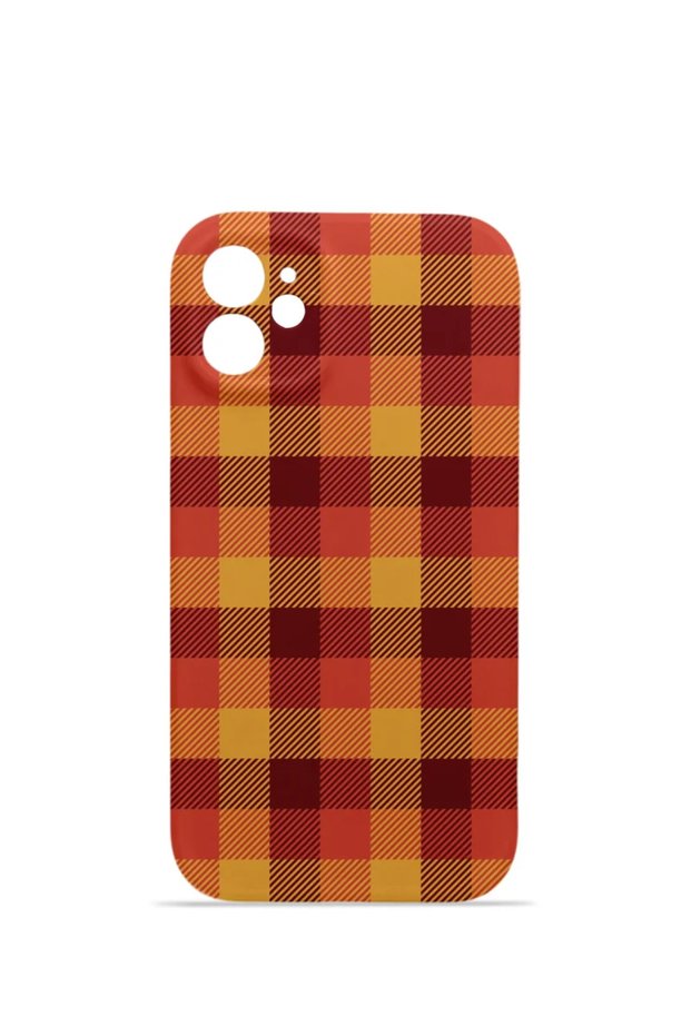iPhone 12 Vorian Mika Camera Protective Case, Tile Pattern, Mustard Yellow.
