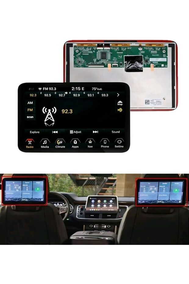 شاشة LCD تعمل باللمس لمسند الرأس الخلفي بحجم 12.6 بوصة