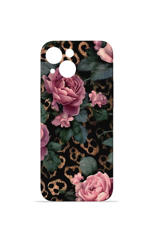 iPhone 13 Vorian Camera Protective Case, Leopard Pink Rose.
