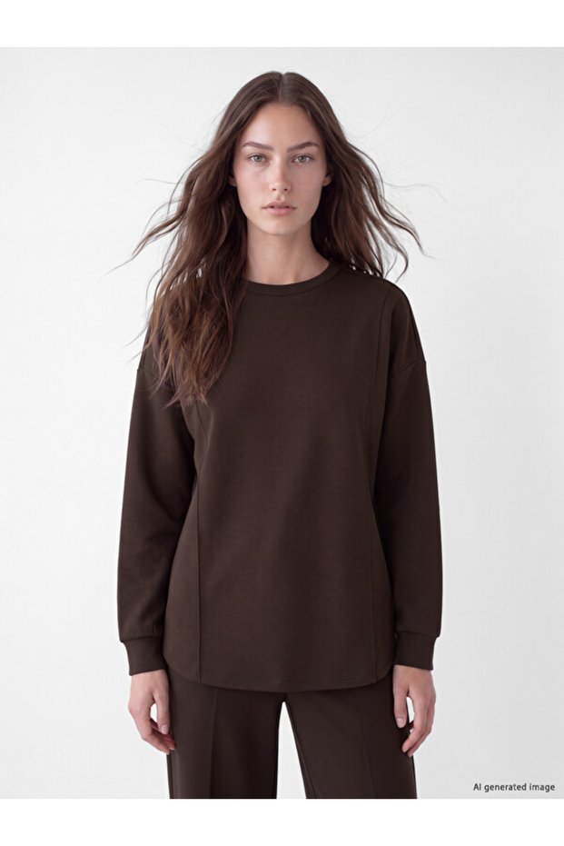 Rmz Gi̇yi̇m Farkiyla Soft Touch Women's Sweatshirt Tunic
