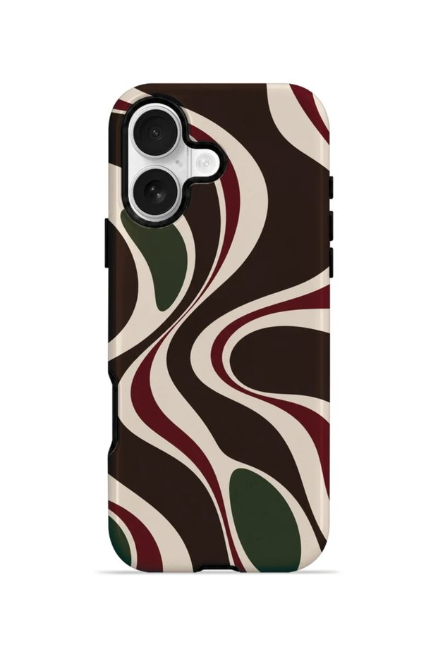 غطاء هاتف iPhone 16 Vorian بتصميم مزدوج الطبقات ونمط "إسبريسو فلو".