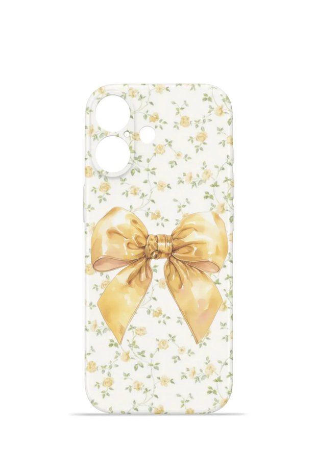 iPhone 16 Plus Vorian Camera Protective Case with Gold Floral Bow