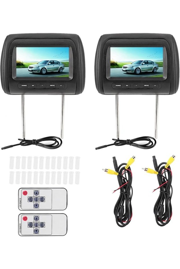 قطعتان من شاشة عرض لاسلكية بحجم 7 بوصات، شاشة LCD لعرض الفيديو، شاشة MP5 مع حامل قابل للتعديل.