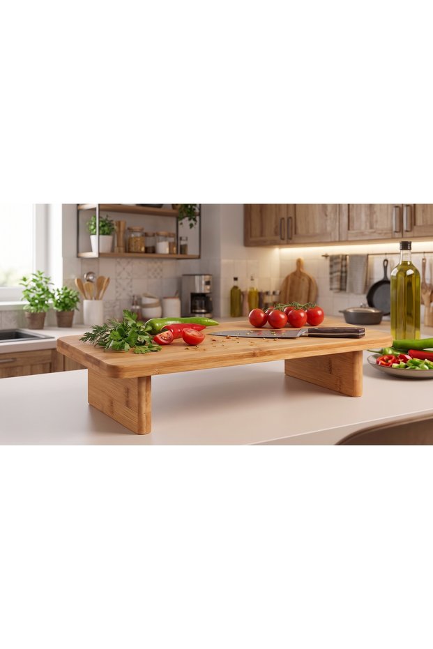 Bamboo Rectangular Cutting Board and Bread Board, Suitable for Multi-Purpose Use.