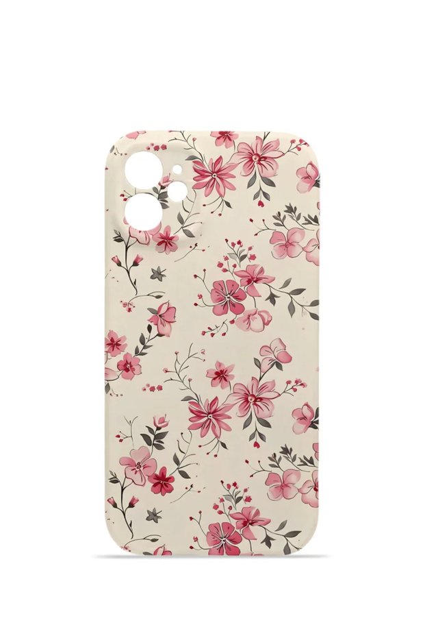iPhone 12 Vorian Mika Camera Protective Case, Pink Wildflower Design.