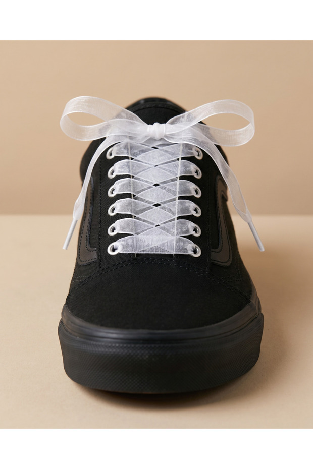 White Tulle Ribbon Laces, 120 Cm, for Bridal Sneakers and Linen Shoes.