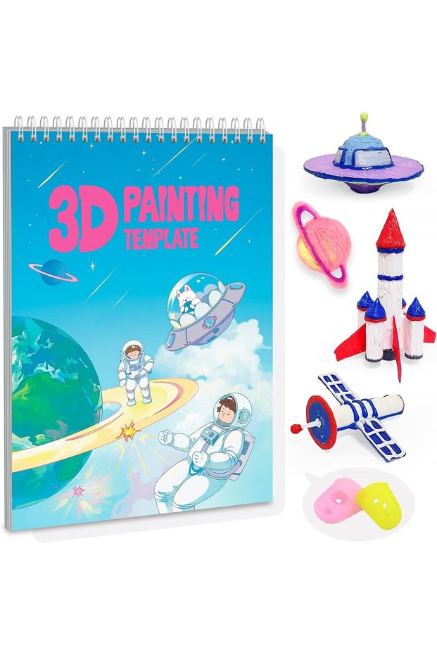 3D Space Printing Drawing Book, 40 Patterns Reusable Paper Template