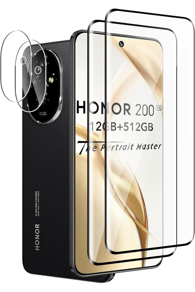 [2+2 Pack] Tempered Glass Screen Protector compatible with Honor 200 5G and Camera, No Bubbles, 9H H