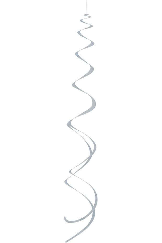 Hanging Silver Swirl Decorations - Pack of 8