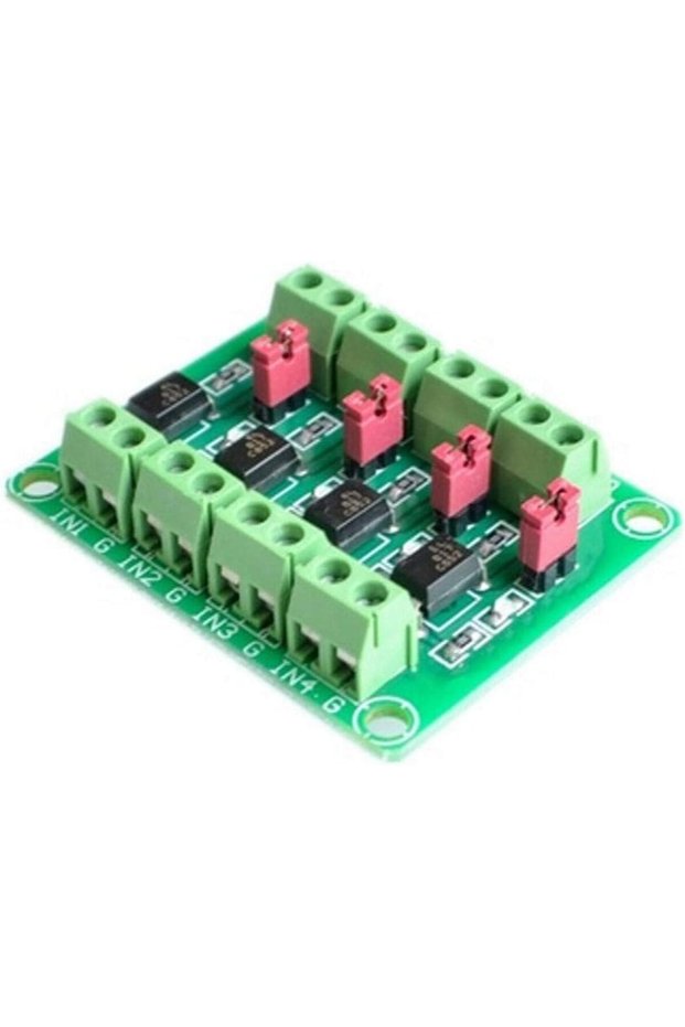 لوحة عزل بقنوات أربعة من نوع PC817، وحدة محول جهد كهربائي.