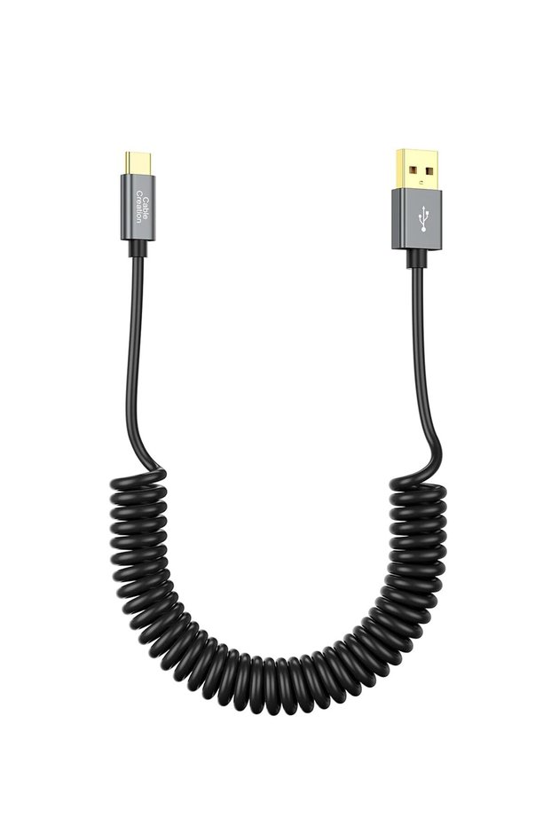 كابل USB إلى USB-C مرن بطول 5 أقدام، يدعم الشحن السريع بقوة 3 أمبير.