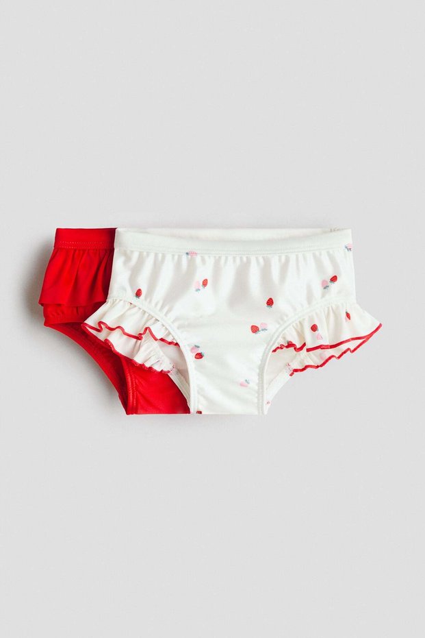 2-pack flounce-trimmed swim pants