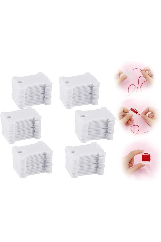 Plastic Floss Bobbins, For Cross Cotton Thread Craft DIY Sewing Storage, Thread Organizer Holder, Em