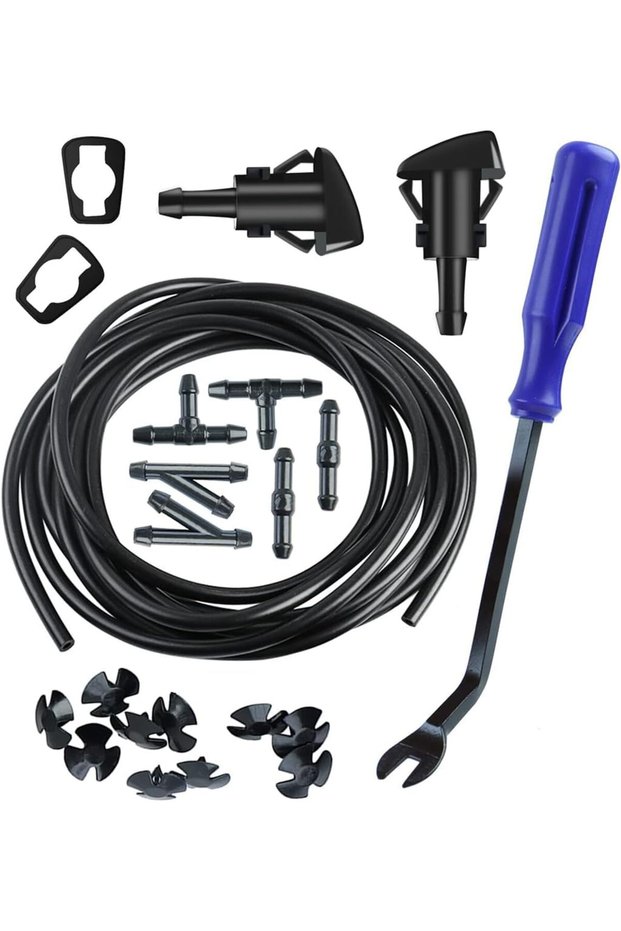 Windshield Washer Nozzles Replacement Kit for Chrysler Dodge Ram, Windshield Washer Nozzle Hose Kit
