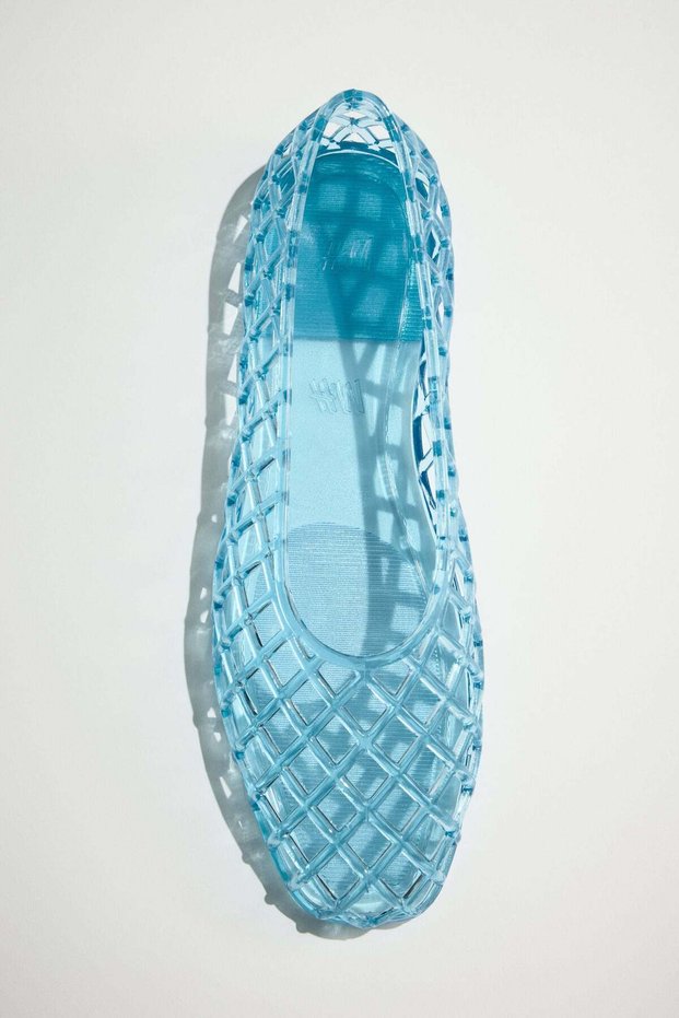 Plastic mesh ballet flats