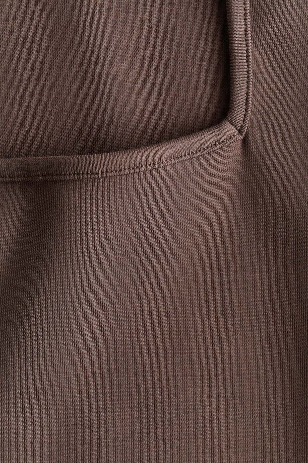 Ribbed square-neck vest top