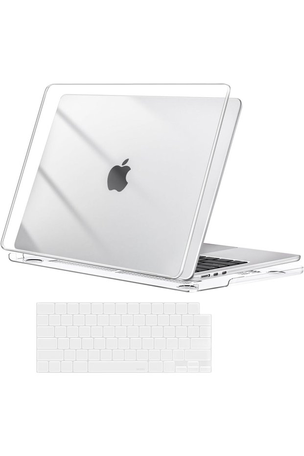 متوافق مع غطاء MacBook Air 13 موديلات 2026-2022 M5-M2، شفاف تمامًا