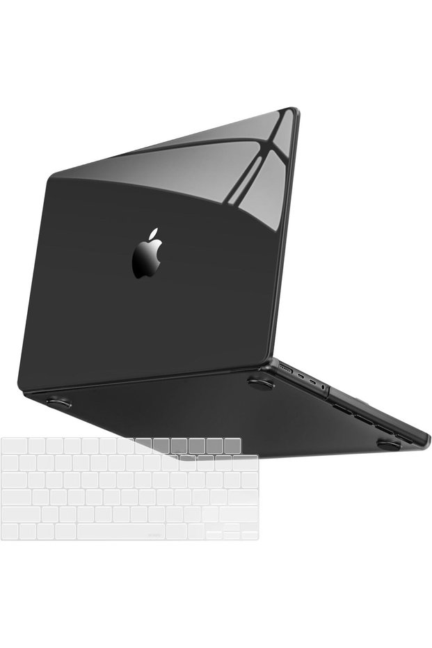 متوافق مع جهاز MacBook Pro مقاس 16 بوصة، موديل 2026-2021، لون أسود كريستالي.