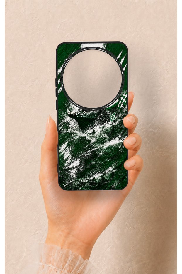 Xiaomi Mi 15 Ultra Compatible Green Crocodile-Themed Patterned Silicone Case
