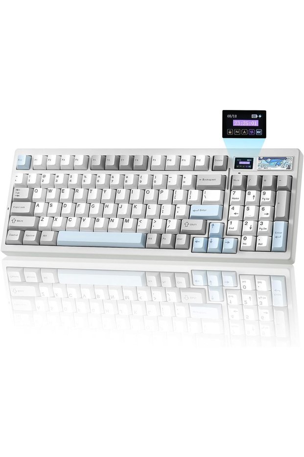 لوحة مفاتيح ميكانيكية لاسلكية IF99 بنسبة 96% (باللون الأبيض، مع مفاتيح Cocoa Cream V2)