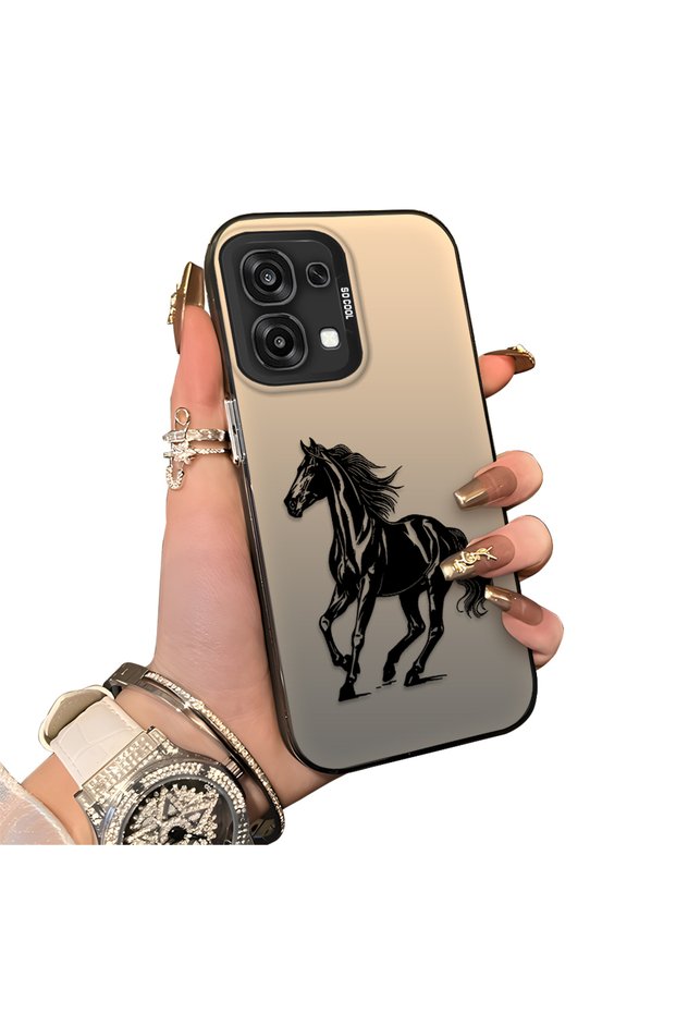 OPPO A6 Pro 4G-Compatible Silicone Hard-Edge Back Case with Patterned Design for Couples