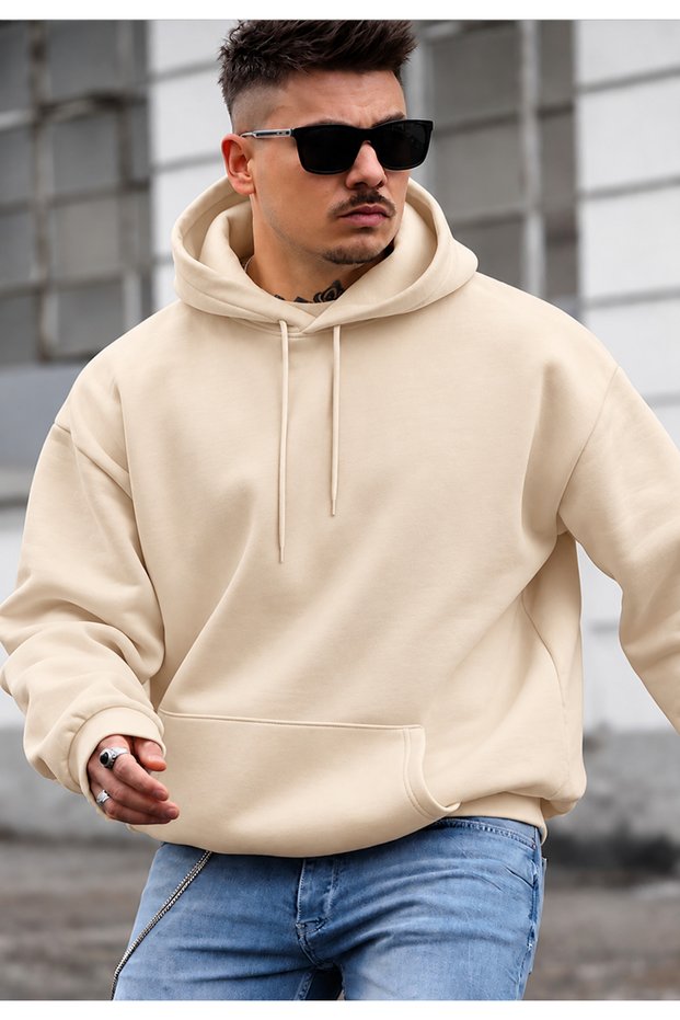 Men's Hooded Oversize Sweatshirt with Kangaroo Pocket