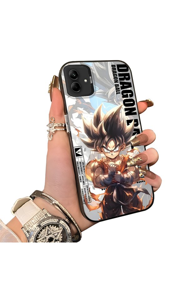 Samsung Galaxy A03 Compatible Silicone Hard-Edge Back Case with Dragon Ball Design—Cute Couple Phone Case