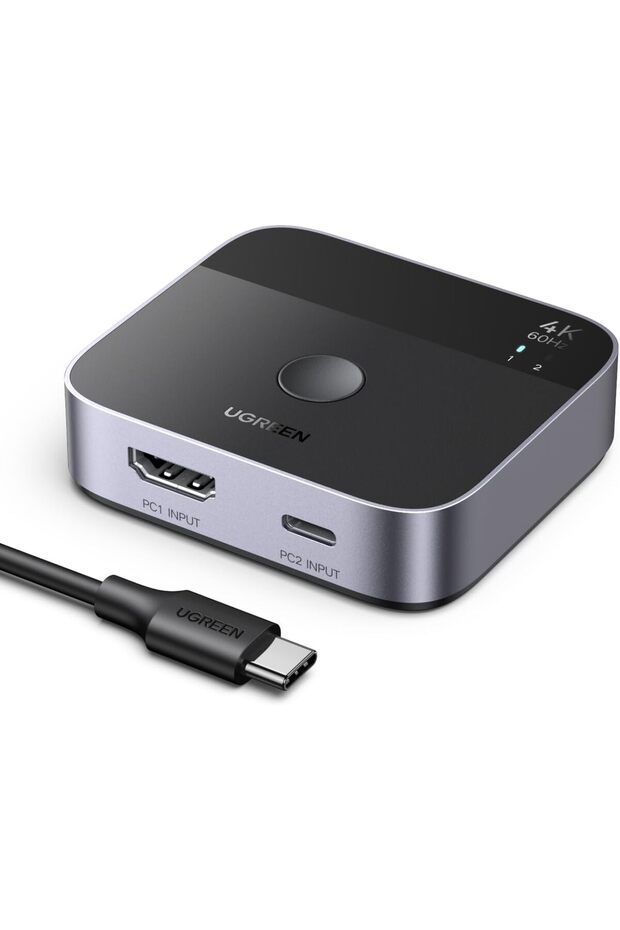 محول 4K USB-C إلى HDMI، موزع HDMI بمنفذين، متوافق مع أجهزة الكمبيوتر.