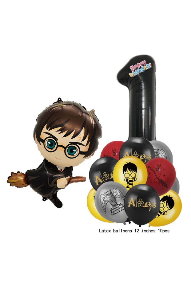 1pack A1 12pcs/Set Foil Balloon Number 0-9 Wizard Cartoon Globos Magical Harries Theme Birthday Part