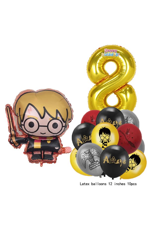 1pack B8 12pcs/Set Foil Balloon Number 0-9 Wizard Cartoon Globos Magical Harries Theme Birthday Part