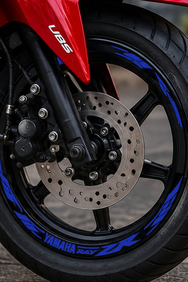 8-piece front and rear wheel rim stripe sticker set for yamaha ray-zr (front and rear)