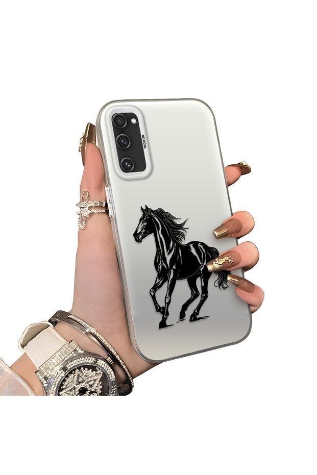 غطاء خلفي صلب من السيليكون متوافق مع هاتف Samsung Galaxy S20 FE، بتصميم حصان، مناسب للزوجين.