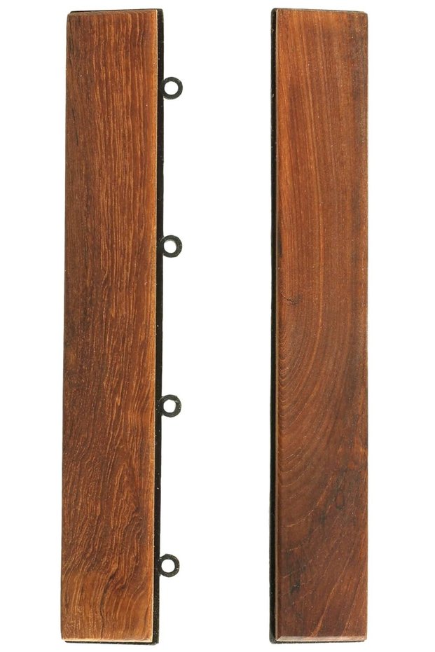 EZ-Floor End Trim Piece Interlocking Flooring in Solid Teak Wood (Set of 2)