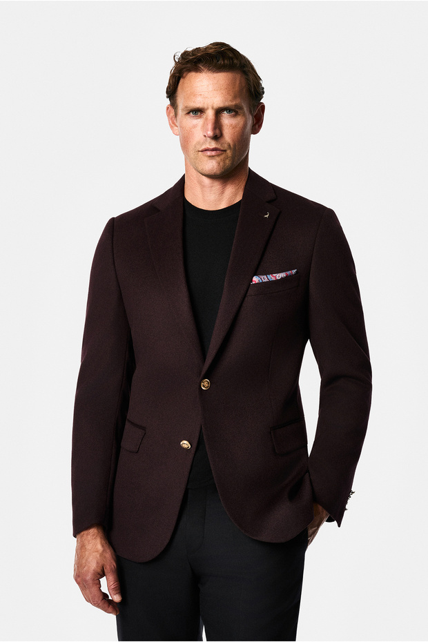6 Drop Regular Fit Standard Cut 100% Wool Mono-Collar Blazer Jacket
