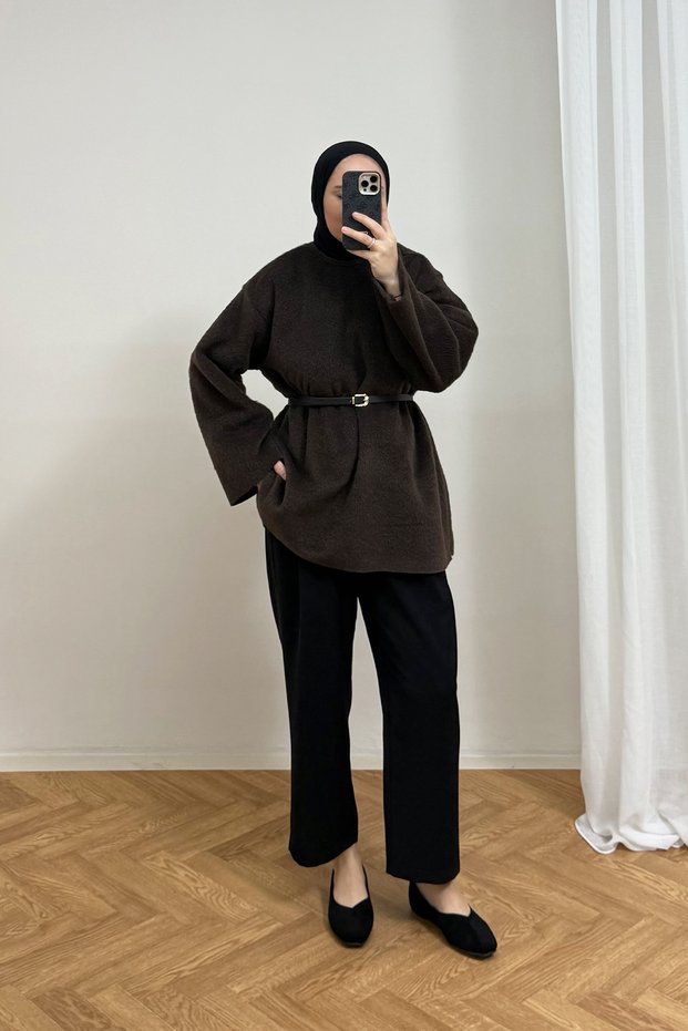Arched-Neck Felt Tunic 3-4617