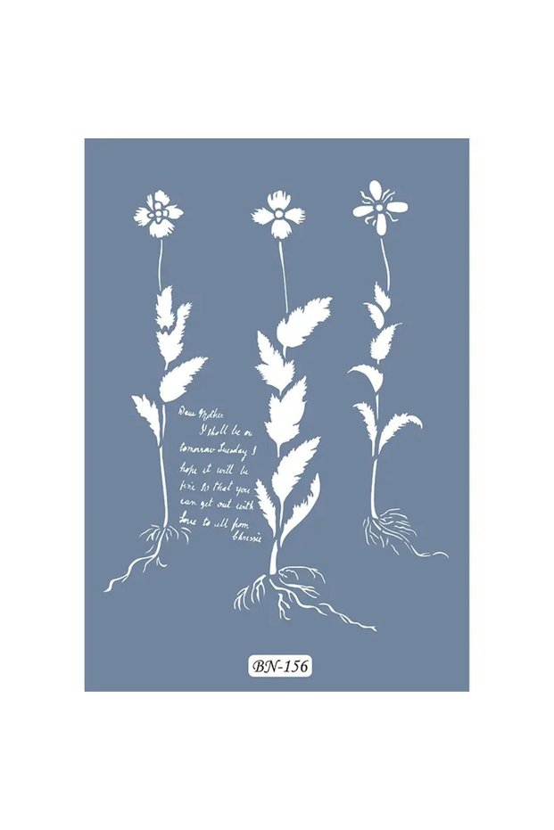 Flower Lettering Template BN156 25x35 BN Series Stencil