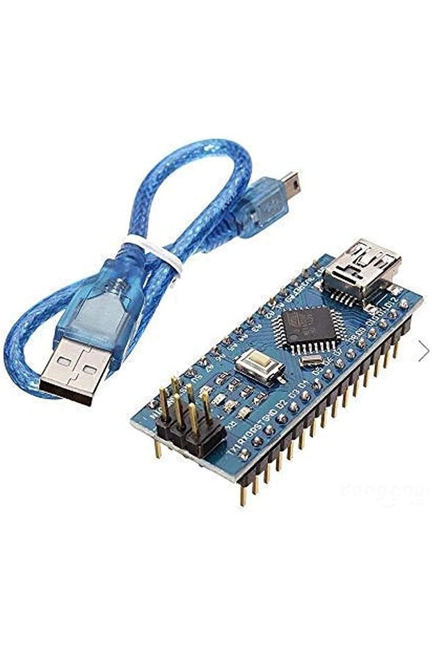 - نانو V3 ATmega328P CH340 Mini USB - مع كابل USB - دبابيس ملحومة