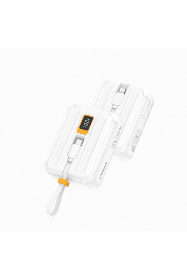 10000mAh Portable Power Bank - Fast Charger with Built-in USB Cables, 30W High Speed Charging USB C Battery Pack, Mini LED Display Powerbank