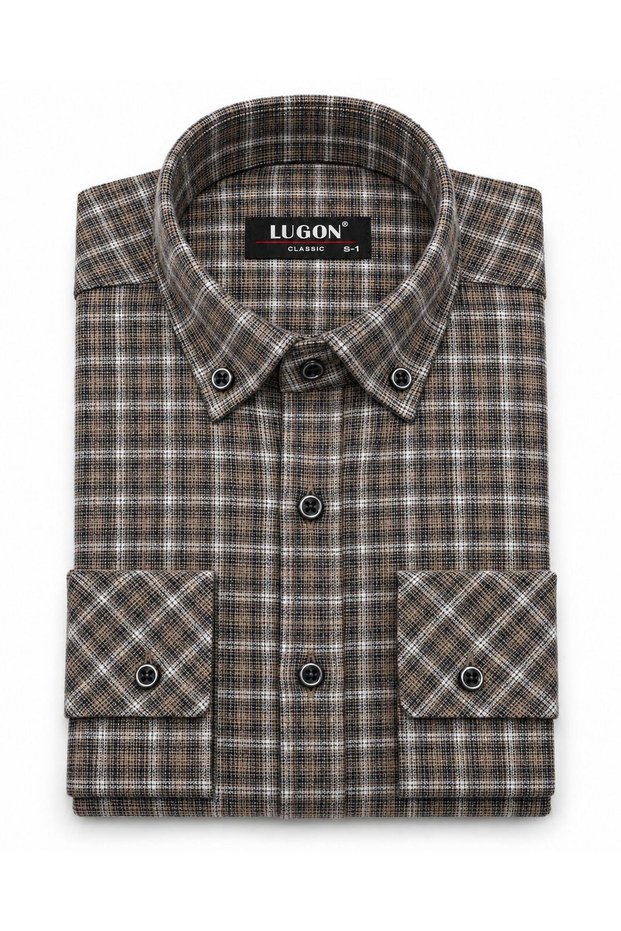Lugon Double-Pocket Winter Cashmere Men's Shirt