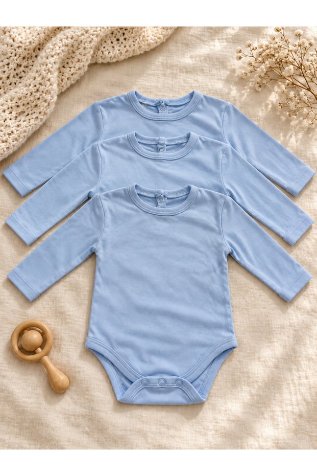 3-Piece Snap-Fastened Baby Bodysuit Set