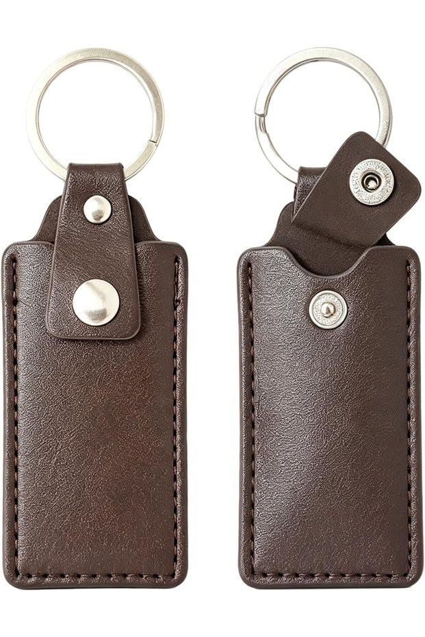 قطعتان من حافظة تخزين USB جلدية، غطاء جلدي لمحركات أقراص USB، حافظة جلدية لمحركات أقراص USB