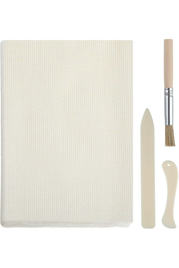 مجموعة أدوات تجليد الكتب، تتضمن قماش تجليد كتب بطول 39 بوصة، قطعتين من أدوات طي الورق، و1 غراء B