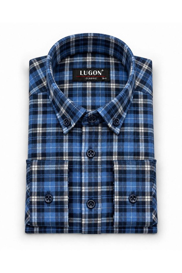 Lugon Double-Pocket Winter Cashmere Men's Shirt