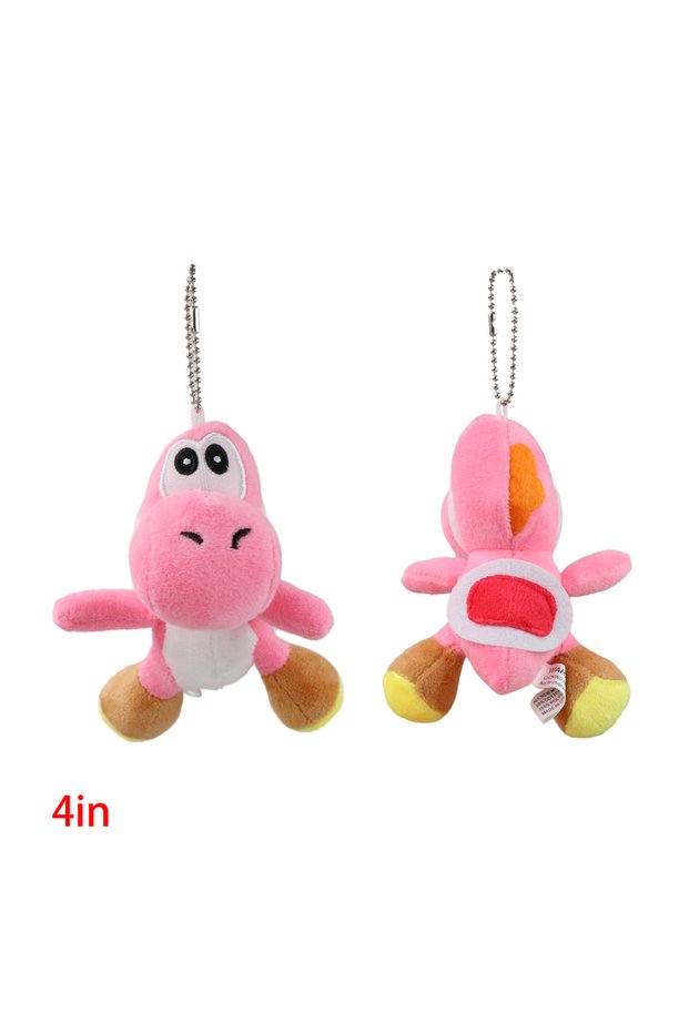 B Yoshi Plush Keychain Multicolored Cute Dinosaur Soft Plush Pendant Mini Backpack Bag Charm